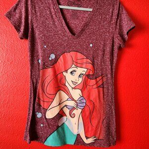 Disney's The Little Mermaid deep v-neck shirt-Size Juniors Large
